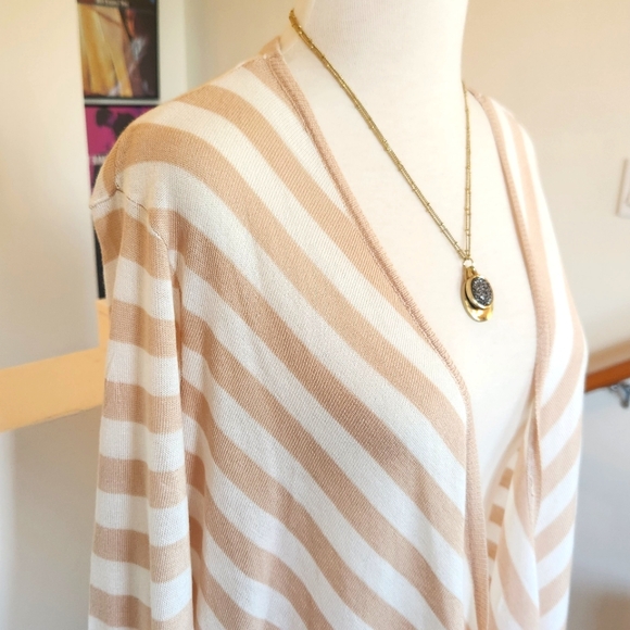 TORRID Tissue Weight Cardigan Drape Front Stripe Sweater 2X - Picture 7 of 13